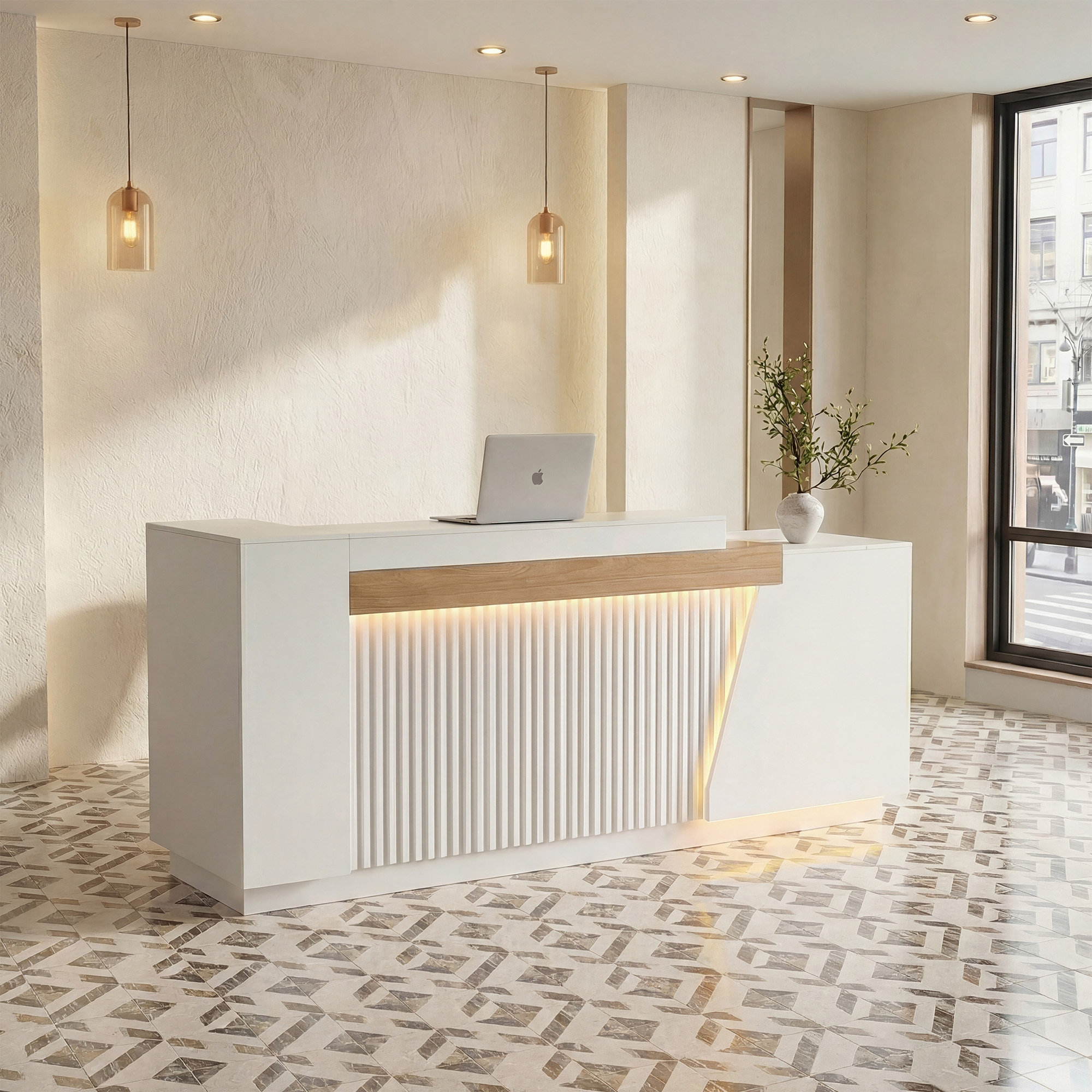 L-Shaped+Modern+Reception+Desk